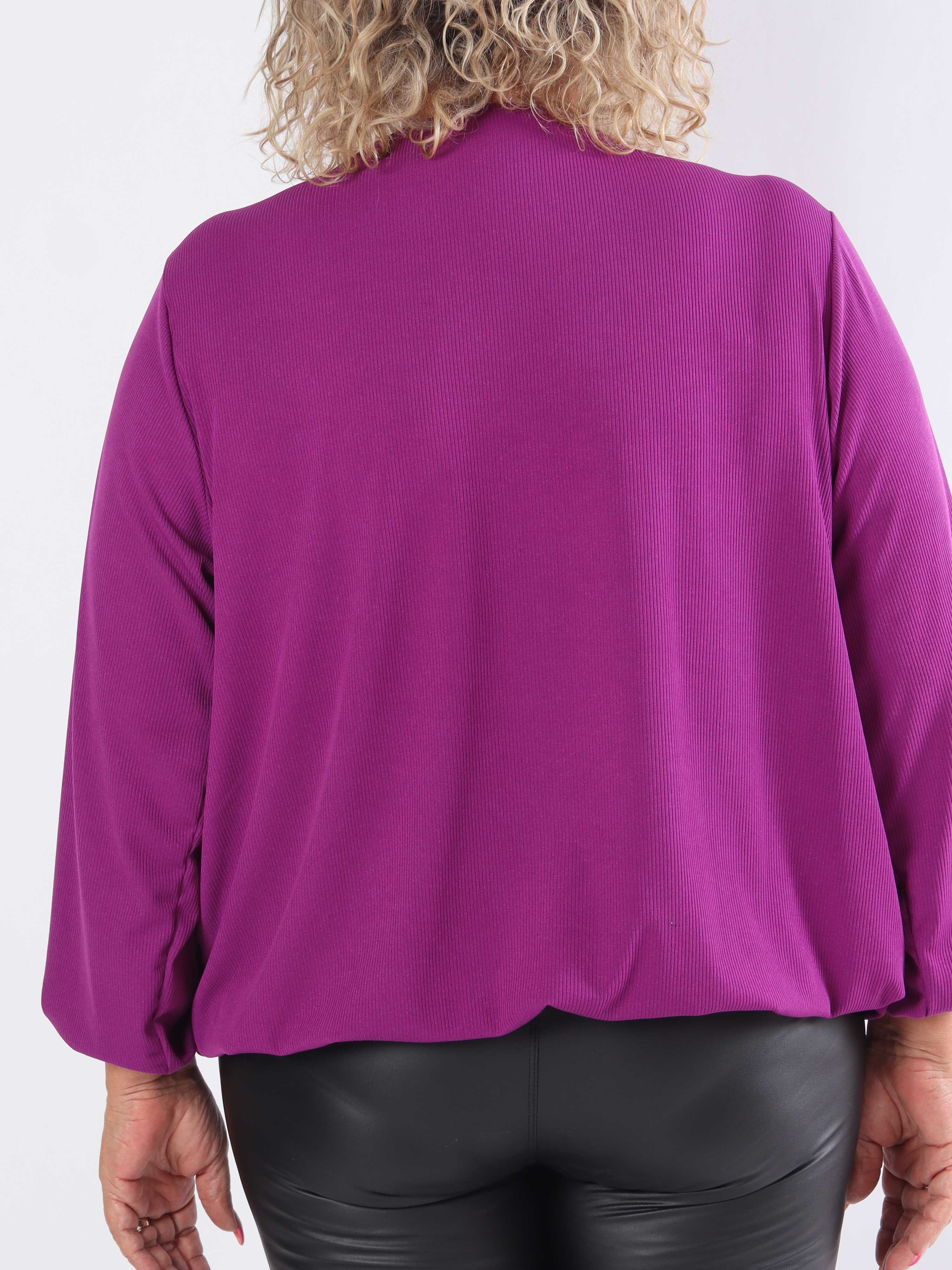 Naomi - Ribbet plus size tunika med elastik